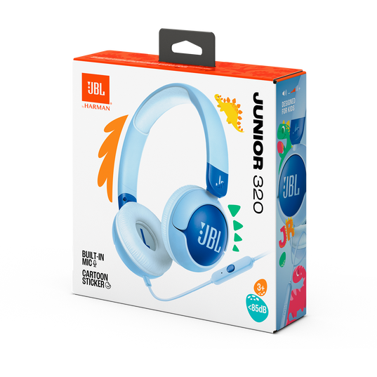 JBL Junior 320 - Blue - Wired on-ear kids headphones - Detailshot 15